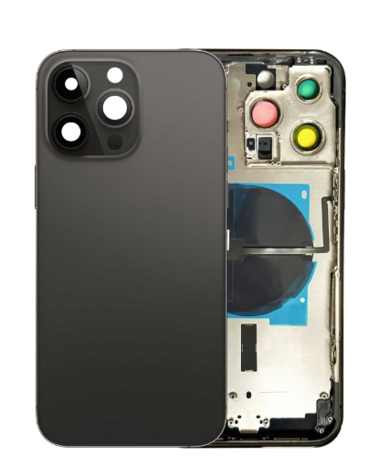 Picture of Back Housing Frame with Small Components Pre-Installed for iPhone 14 Pro Max - SPACE BLACK