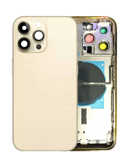Picture of Back Housing Frame with Small Components Pre-Installed for iPhone 14 Pro Max - GOLD