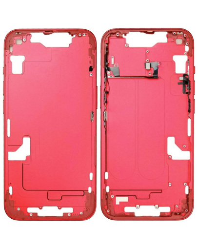 Picture of Middle Frame with Small Parts for iPhone 14 - RED - US Version