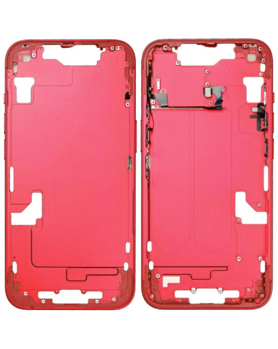 Picture of Middle Frame with Small Parts iPhone 14 - RED - US Version