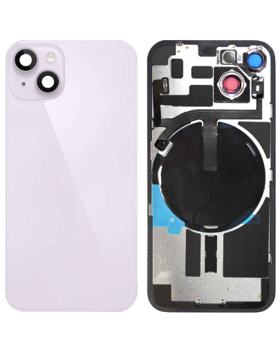 Picture of Back Glass with Frame and Wireless NFC Charging Flex and MagSafe Magnet for iPhone 14 - PURPLE