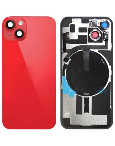 Picture of Back Glass with Frame and Wireless NFC Charging Flex and MagSafe Magnet for iPhone 14 - RED