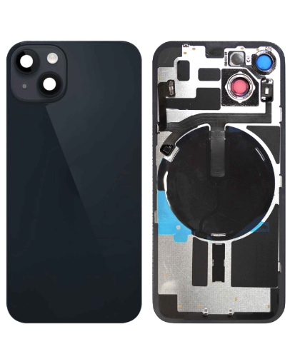 Picture of Back Glass with Frame and Wireless NFC Charging Flex and MagSafe Magnet for iPhone 14 - MIDNIGHT