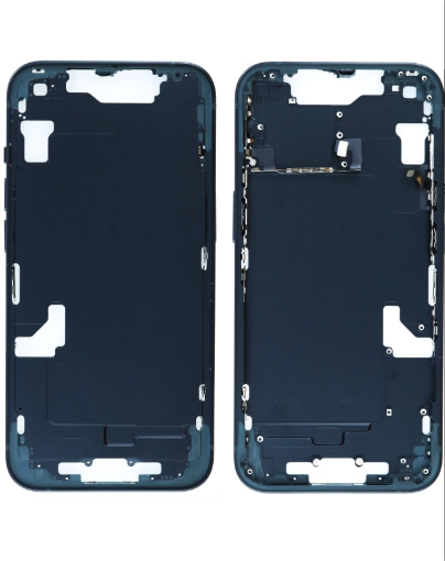 Picture of Middle Frame with Small Parts for iPhone 14 - BLACK - International Version