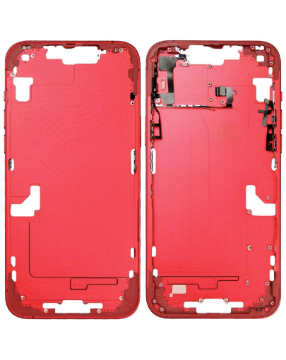 Picture of Middle Frame with Small Parts for iPhone 14 Plus - RED - US Version