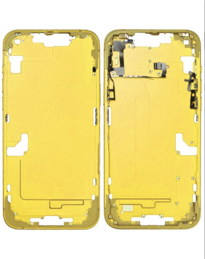 Picture of Middle Frame with Small Parts for iPhone 14 Plus - YELLOW - US Version