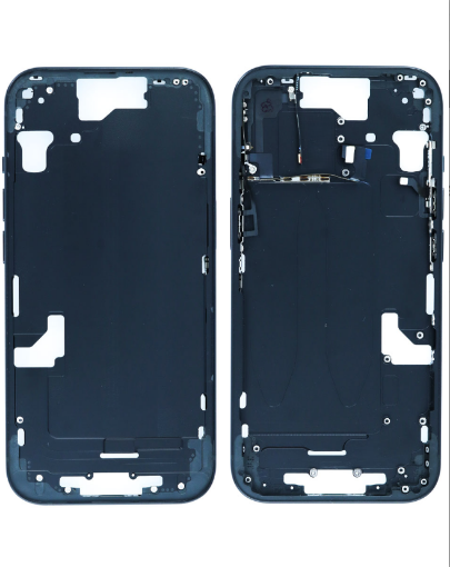 Picture of Middle Frame with Small Parts for iPhone 15 - BLACK - International Version