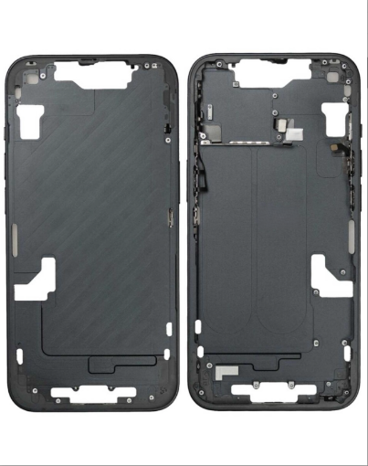 Picture of Middle Frame with Small Parts iPhone 14 - BLACK - US Version