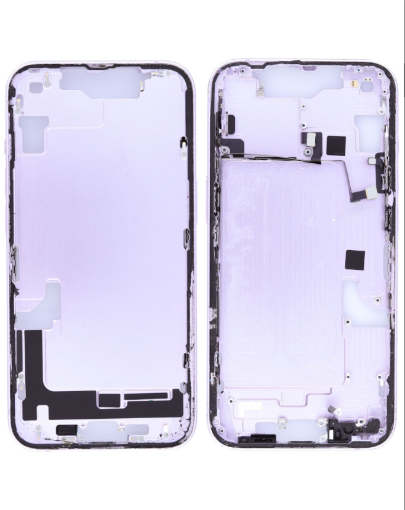 Picture of Middle Frame with Small Parts iPhone 14 - PURPLE - US Version - OEM Pull C Grade