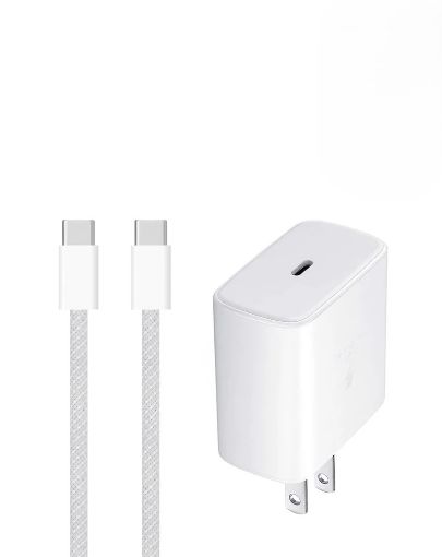 Picture of 60W USB C-C (3 ft) Fast Charging Cable with 45W USB-C Power Adapter for iPhone 16 / 15 and iPads Series