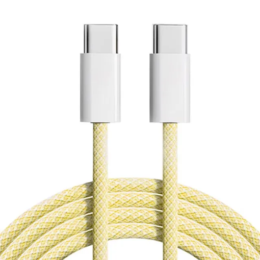 Picture of iPhone 15 Series USB C-C Charging Cable (3ft) (YELLOW) (27W)