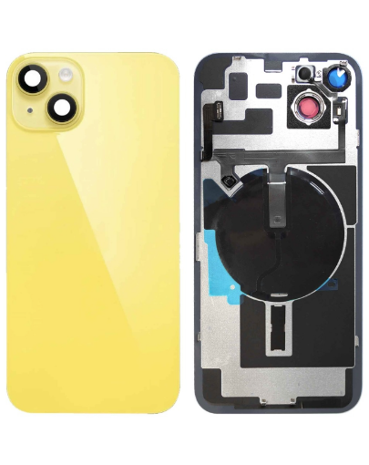 Picture of Back Glass with Frame and Wireless NFC Charging Flex and MagSafe Magnet for iPhone 14 Plus - YELLOW