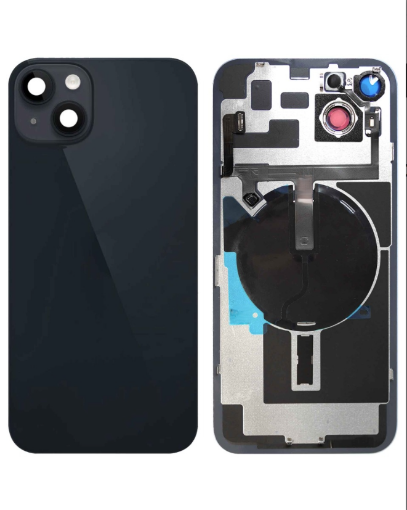 Picture of Back Glass with Frame and Wireless NFC Charging Flex and MagSafe Magnet for iPhone 14 Plus - MIDNIGHT