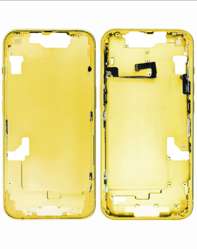 Picture of Middle Frame with Small Parts for iPhone 14 - YELLOW - International Version