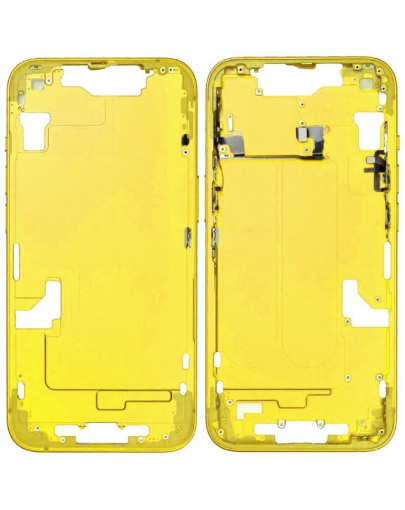 Picture of Middle Frame with Small Parts for iPhone 14 - YELLOW - US Version