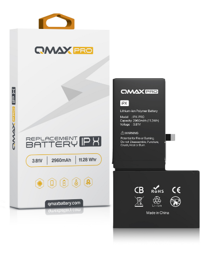 Picture of QMAX Pro Replacement Battery for iPhone X (2960 mAH)