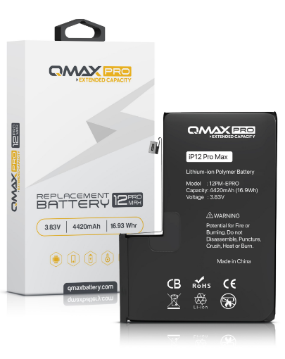 Picture of QMAX Pro Extended Capacity Replacement Battery for iPhone 12 Pro Max (4420 mAH)