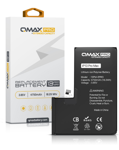 Picture of QMAX Pro Extended Capacity Replacement Battery for iPhone 13 Pro Max (4750 mAH)