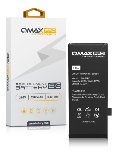 Picture of QMAX Pro Extended Capacity Replacement Battery for iPhone 8 (2200 mAH)