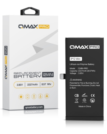 Picture of QMAX Pro Replacement Battery for iPhone 12 Mini (2227 mAH)