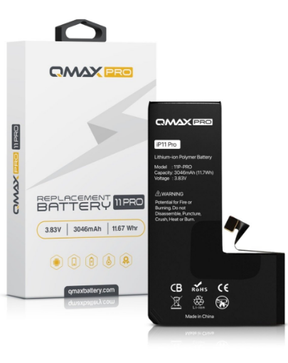 Picture of QMAX Pro Replacement Battery for iPhone 11 Pro (3046 mAH)