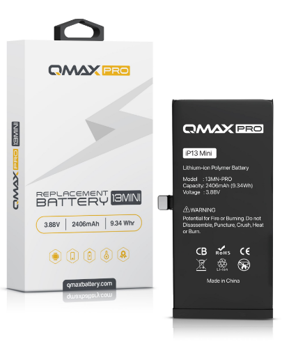 Picture of QMAX Pro Replacement Battery for iPhone 13 Mini (2406 mAH)