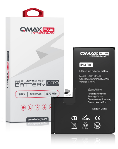 Picture of QMAX Plus Extended Capacity Replacement Battery for iPhone 13 Pro (3300 mAH)