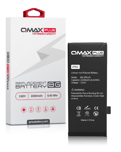 Picture of QMAX Plus Extended Capacity Replacement Battery for iPhone 8 (2200 mAH)