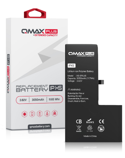 Picture of QMAX Plus Extended Capacity Replacement Battery for iPhone XS (3050 mAH)