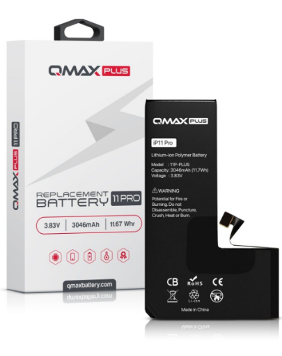 Picture of QMAX Plus Replacement Battery for iPhone 11 Pro (3046 mAH)