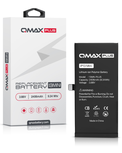 Picture of QMAX Plus Replacement Battery for iPhone 13 Mini (2406 mAH)