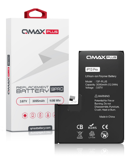 Picture of QMAX Plus Replacement Battery for iPhone 13 Pro (3095 mAH)