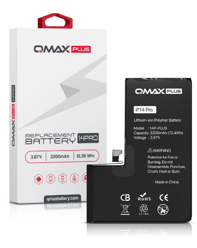 Picture of QMAX Plus Replacement Battery for iPhone 14 Pro (3200 mAH)