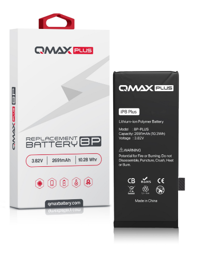 Picture of QMAX Plus Replacement Battery for iPhone 8 Plus (2691 mAH)