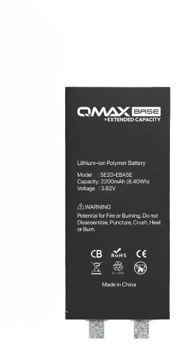 Picture of QMAX Base Extended Capacity Replacement Battery for iPhone SE 2020 (Spot Weld Required) (2200 mAH)