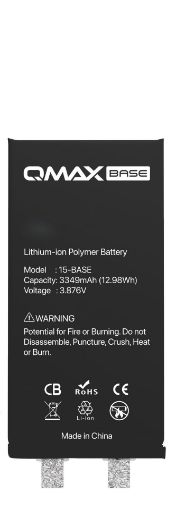Picture of QMAX Base Replacement Battery for iPhone 15 (Spot Weld Required)