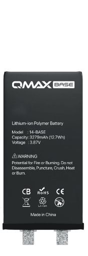 Picture of QMAX Base Replacement Battery for iPhone 14 (Spot Weld Required) (3279 mAH)