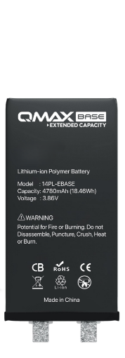 Picture of QMAX Base Extended Capacity Replacement Battery for iPhone 14 Plus (Spot Weld Required) (4780 mAH)