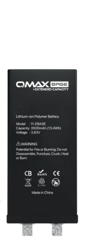 Picture of QMAX Base Extended Capacity Replacement Battery for iPhone 11 (Spot Weld Required) (3500 mAH)
