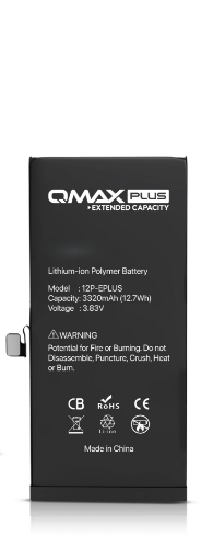 Picture of QMAX Plus Extended Capacity Replacement Battery for iPhone 12 / 12 Pro (3320 mAH)