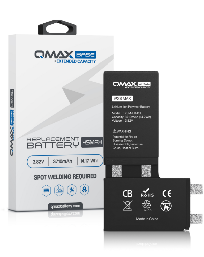 Picture of QMAX Base Extended Capacity Replacement Battery for iPhone XS Max (Spot Weld Required) (3710 mAH)