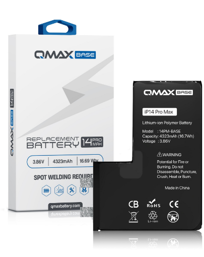 Picture of QMAX Base Replacement Battery for iPhone 14 Pro Max (Spot Weld Required) (4323 mAh)