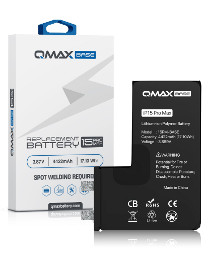 Picture of QMAX Base Replacement Battery for iPhone 15 Pro Max (Spot Weld Required)