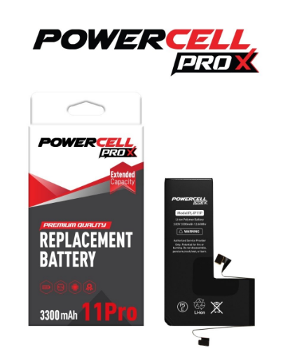 Picture of POWERCELL PRO Extended Capacity Replacement Battery for iPhone 11 Pro (3300 mAH)