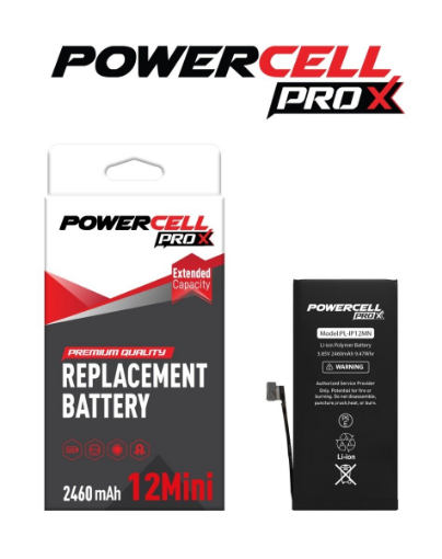 Picture of POWERCELL PRO Extended Capacity Replacement Battery for iPhone 12 Mini (2460 mAH)