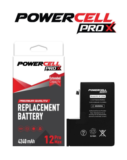 Picture of POWERCELL PRO Extended Capacity Replacement Battery for iPhone 12 Pro Max (4240 mAH)