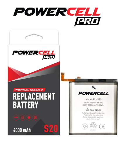 Picture of POWERCELL PRO Replacement Battery for Galaxy S20 (Not Compatible w/Verizon 5G UW Model)