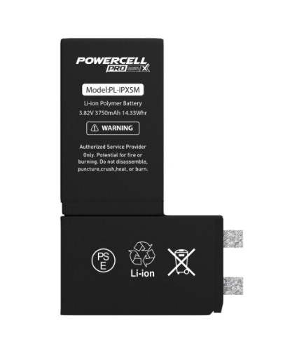 Picture of POWERCELL PRO MSR Replacement Battery for iPhone XS Max (Spot Weld Required) (3172 mAH)