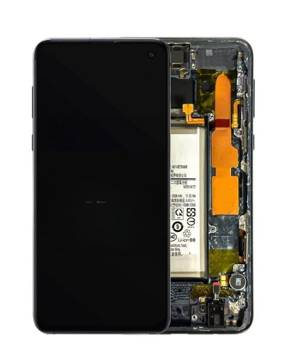 Picture of OLED Assembly with Frame, Small Parts and Battery for Galaxy S10E (G970) (PRISM BLACK) (Pull D Grade)