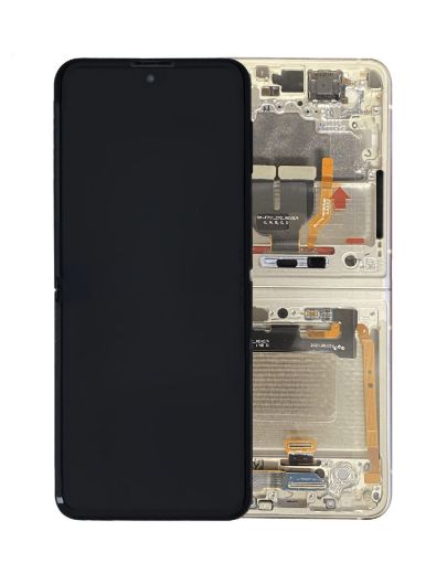Picture of OLED Assembly with Frame for Galaxy Z Flip 3 F711 (CREAM) (US and International) (Service Pack)